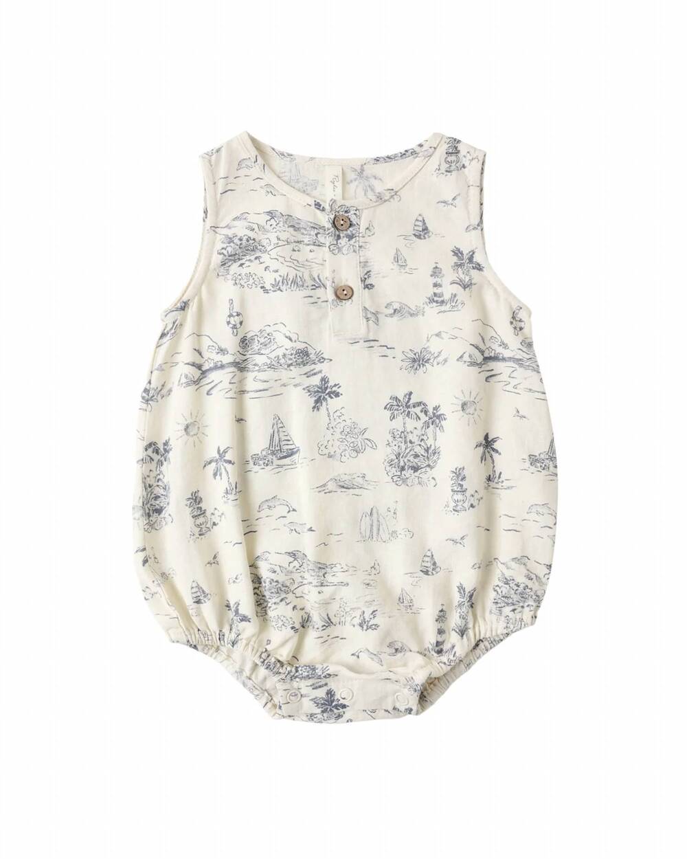 NEW RYLEE + CRU kid's beau romper in ocean toile